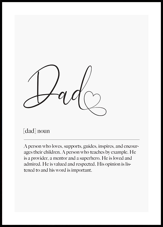 Father Definition Personalized Plakat - Posterbox.dk