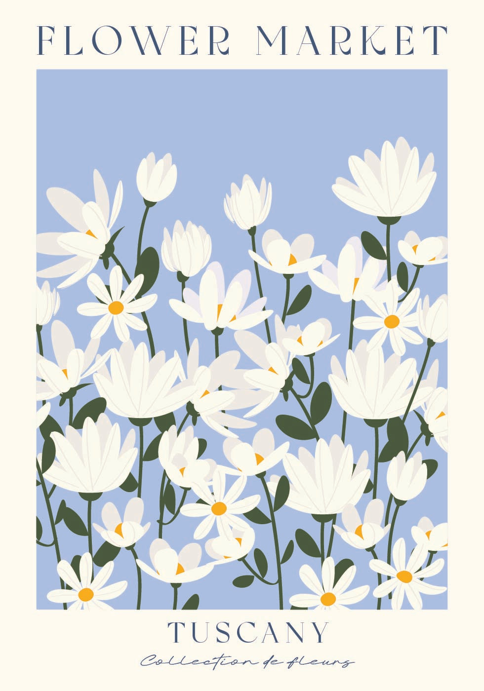 Flower Market, Tuscany daisy field Plakat - Posterbox.dk