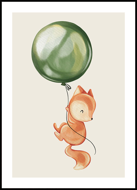 Fox Holding Balloon Plakat - Posterbox.dk