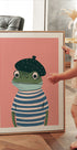 French Frog Illustration Plakat - Posterbox.dk
