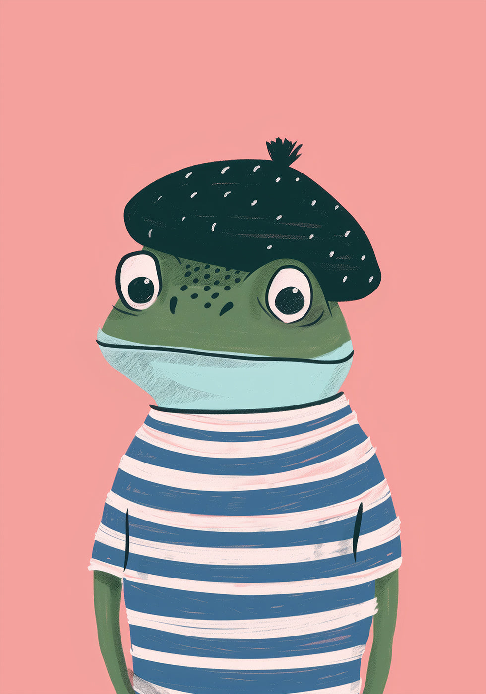 French Frog Illustration Plakat - Posterbox.dk
