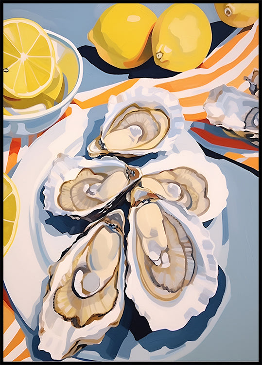 Fresh Oysters & Lemons, Seaside Lunch Plakat - Posterbox.dk