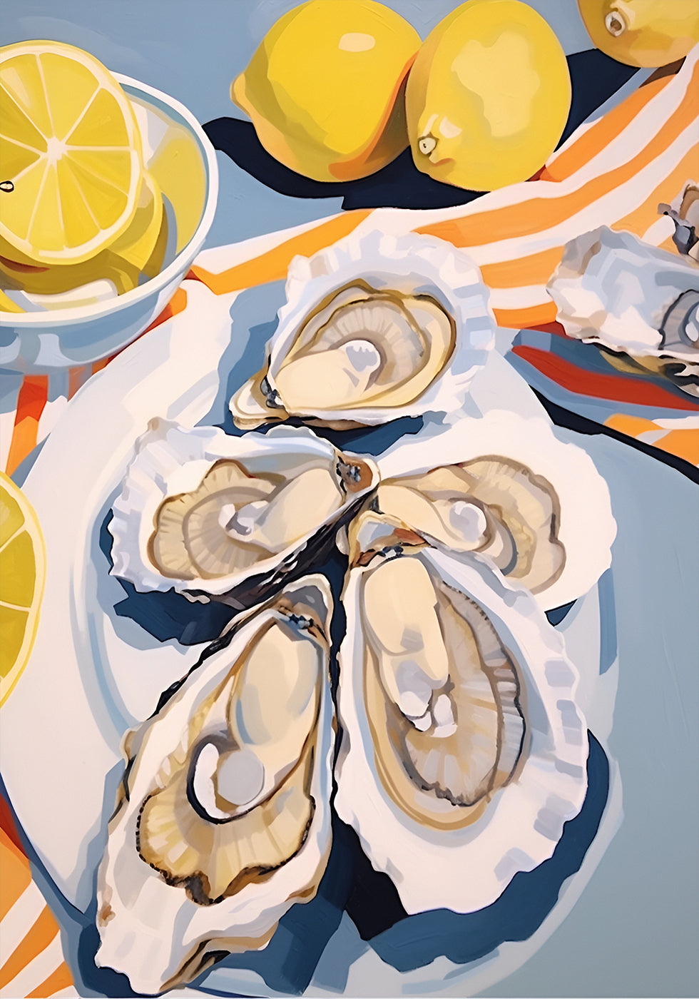 Fresh Oysters & Lemons, Seaside Lunch Plakat - Posterbox.dk