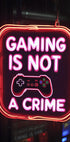 Gaming Is Not a Crime, Neon Gamer Quote Plakat - Posterbox.dk