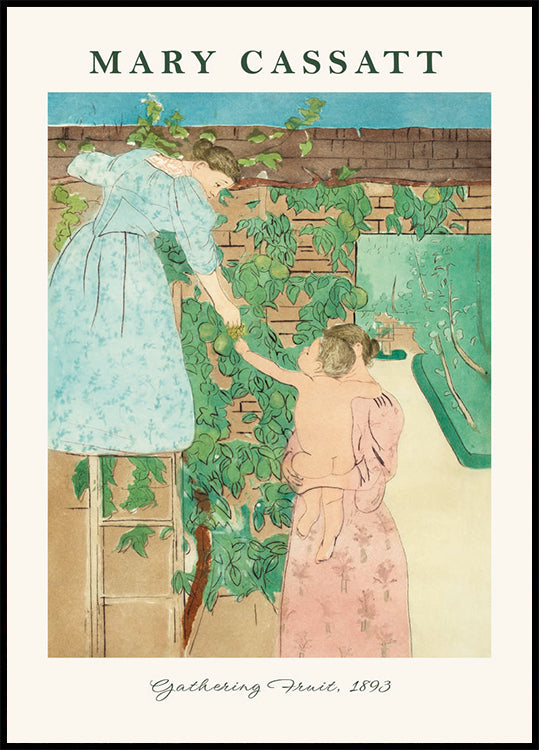 Gathering Fruit, Mother And Child Garden, Mary Cassatt Plakat - Posterbox.dk
