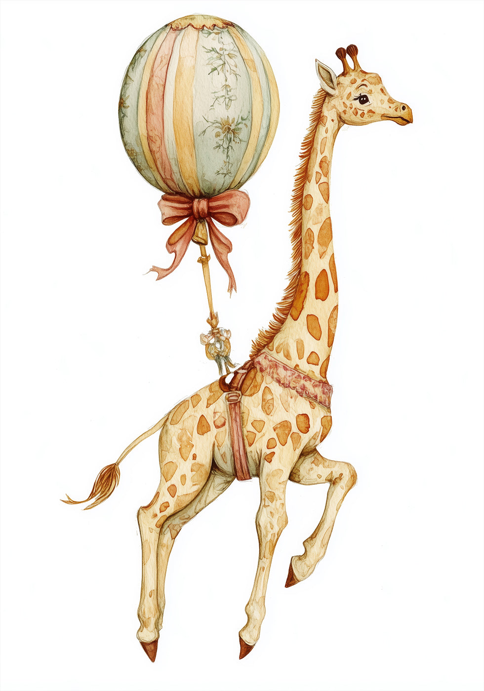 Giraffe and Balloon Plakat - Posterbox.dk