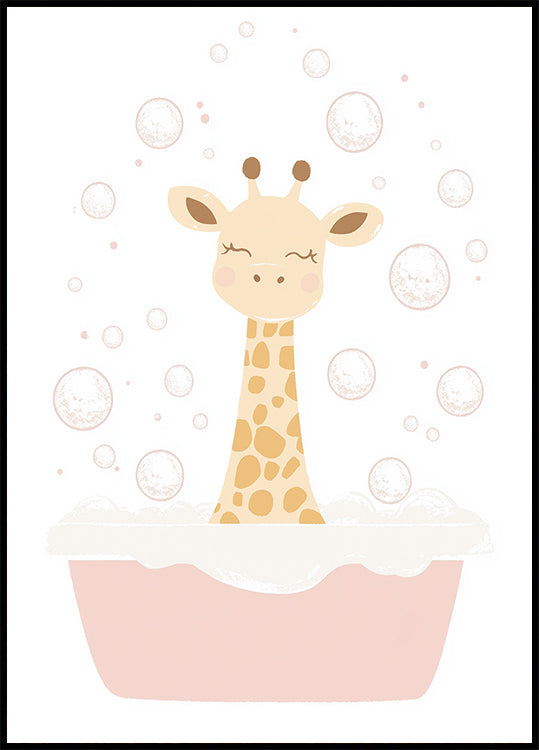 Giraffe Bath Plakat - Posterbox.dk