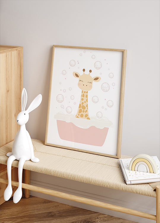 Giraffe Bath Plakat - Posterbox.dk