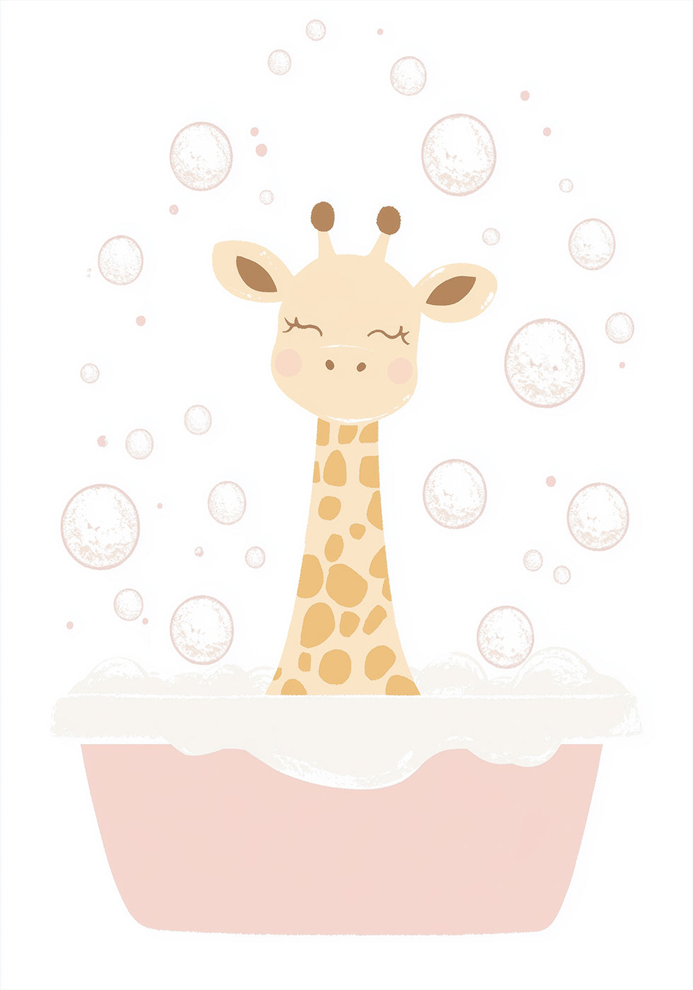 Giraffe Bath Plakat - Posterbox.dk