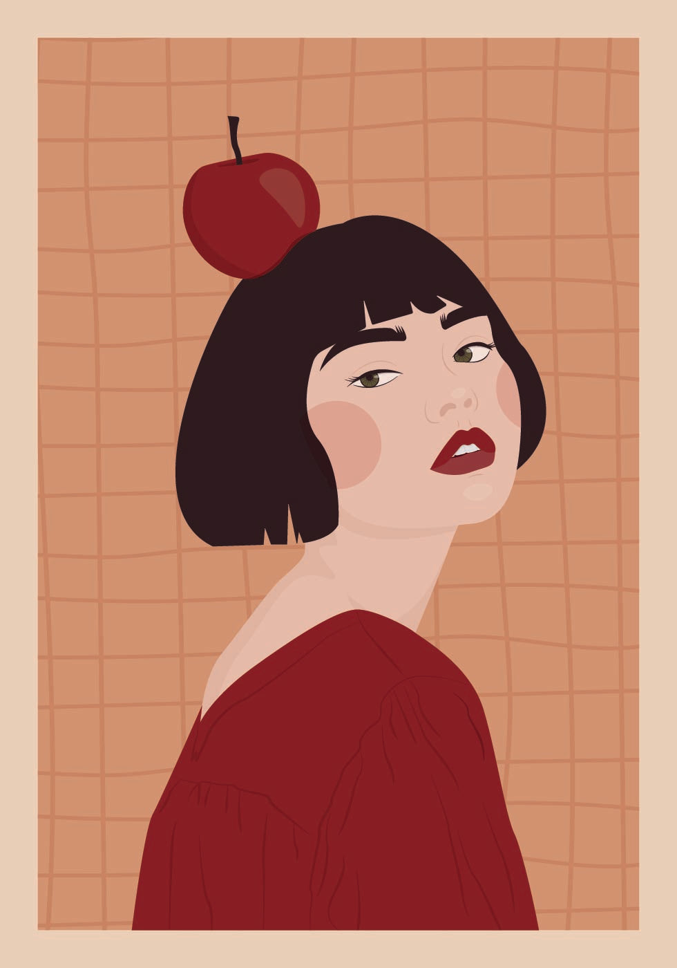 Girl with Apple Plakat - Posterbox