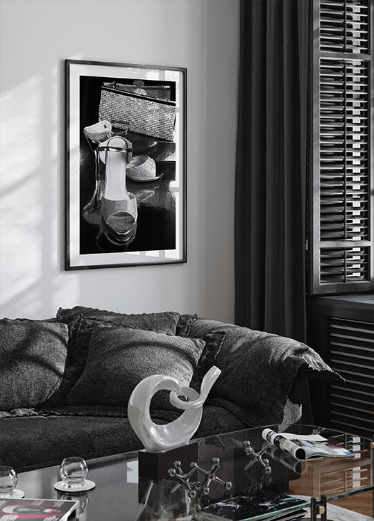 Glamorous Night Accessories B&W Plakat - Posterbox.dk