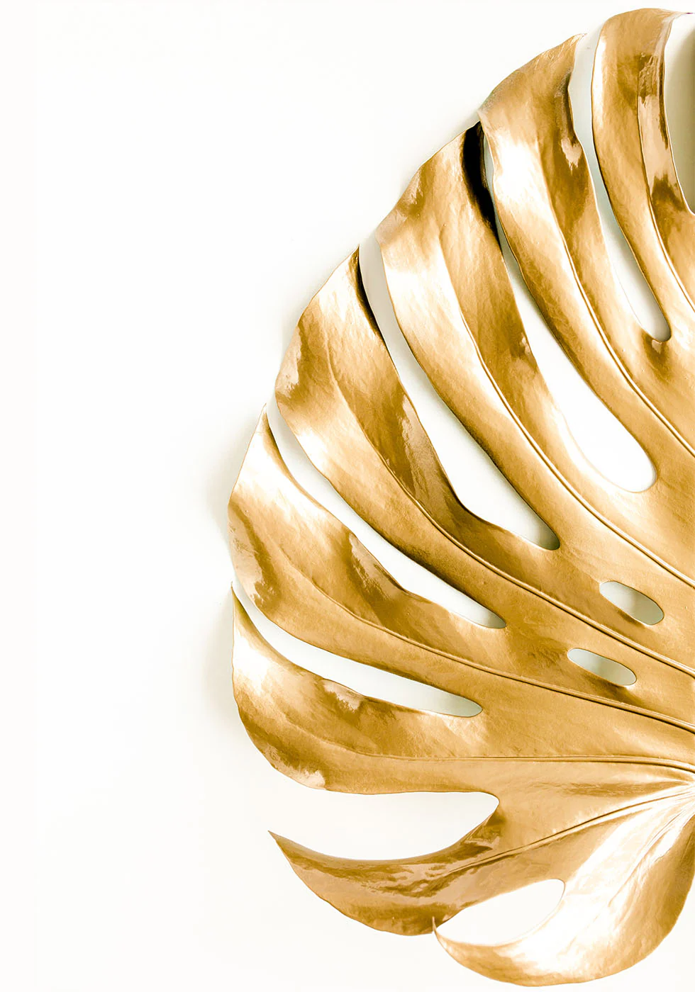 Gold Monstera Leaf Plakat - Posterbox.dk