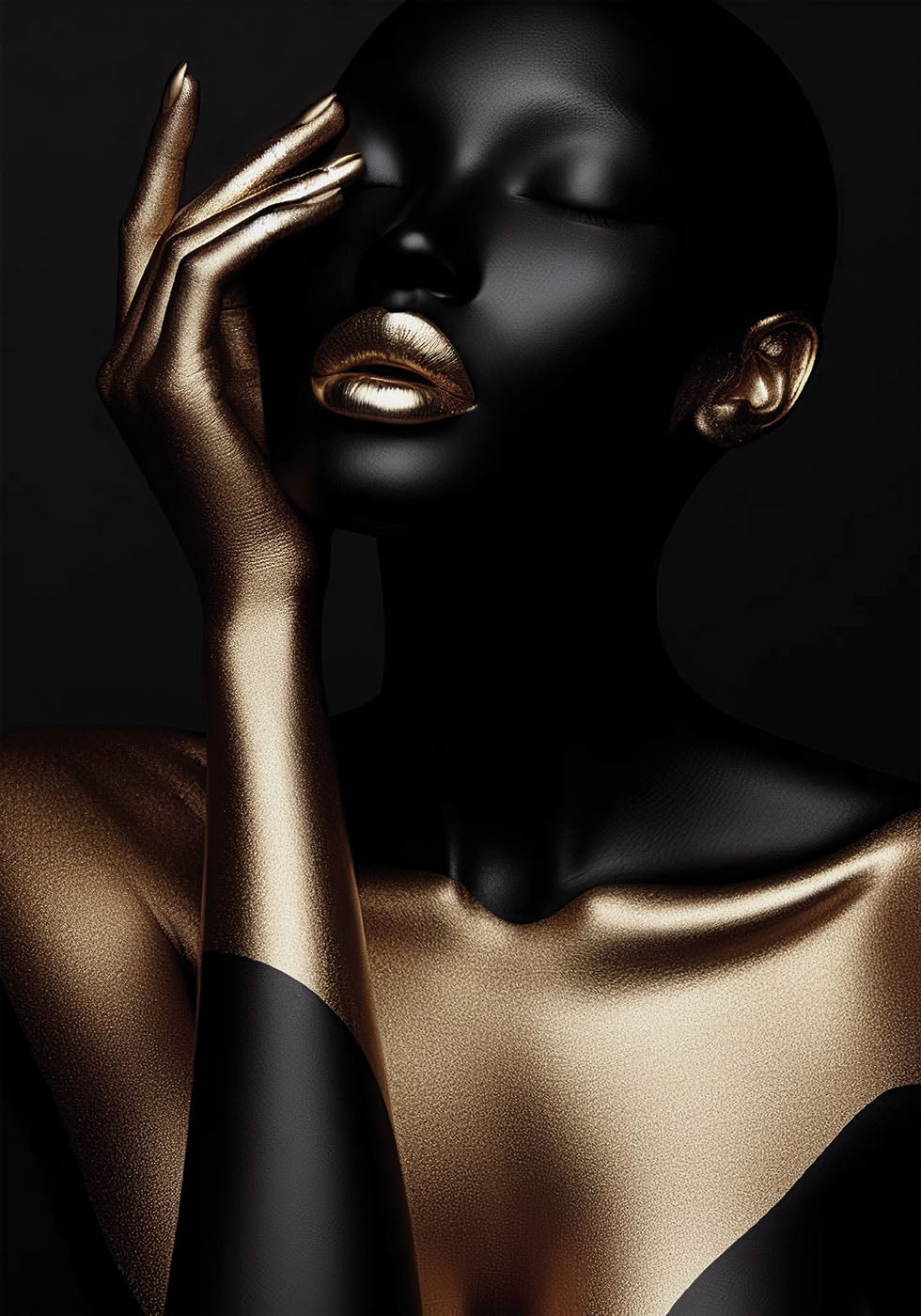 Golden Elegance Portrait Plakat - Posterbox.dk