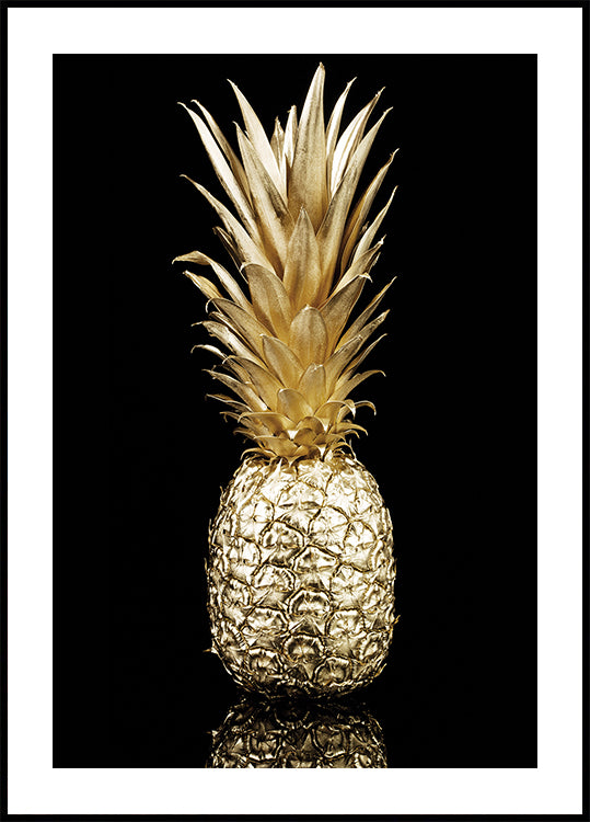 Golden Pineapple Plakat - Posterbox.dk