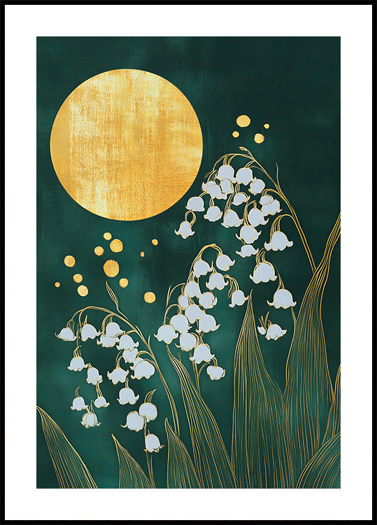 Golden Sun and Lilies Plakat - Posterbox.dk