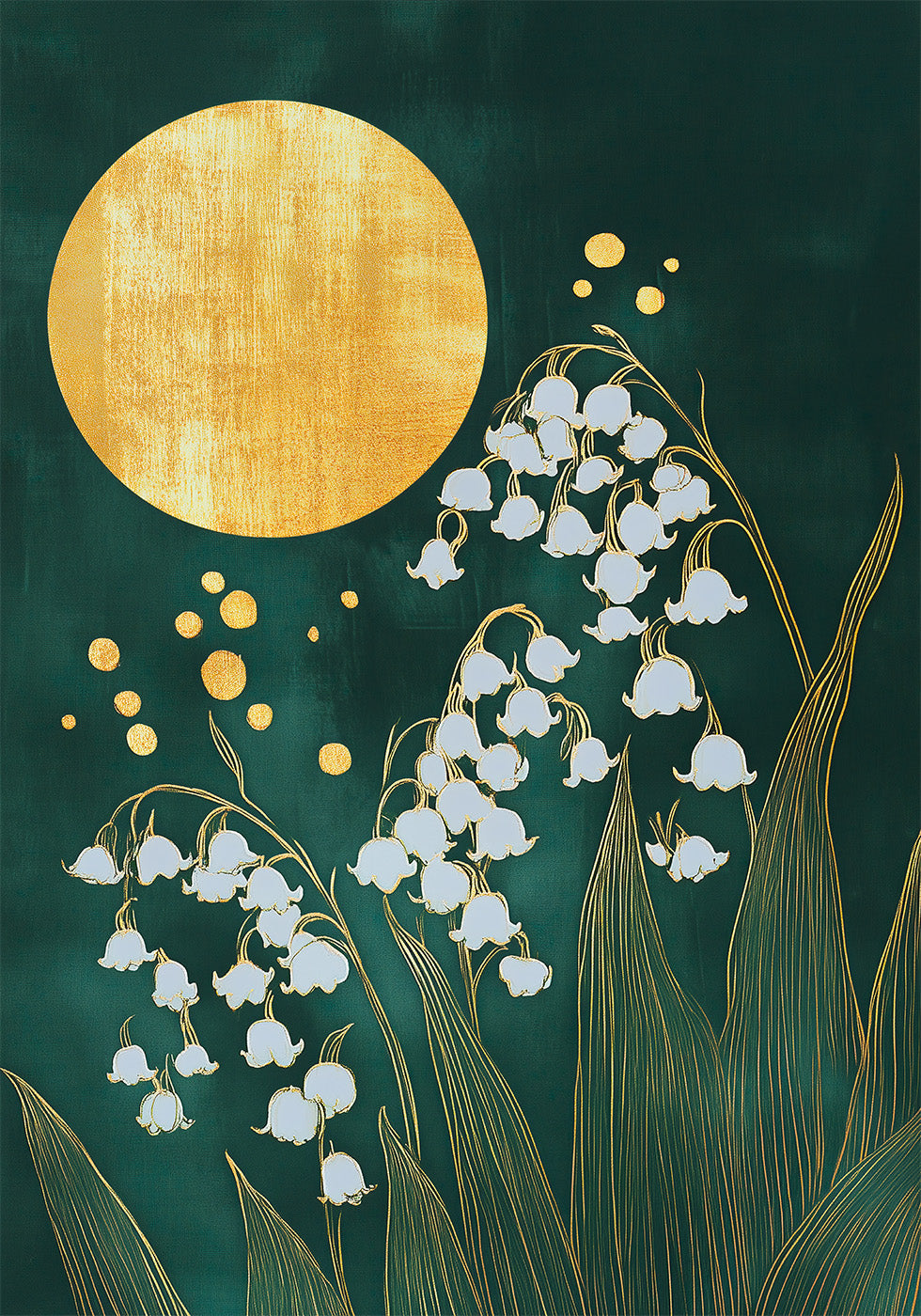 Golden Sun and Lilies Plakat - Posterbox.dk