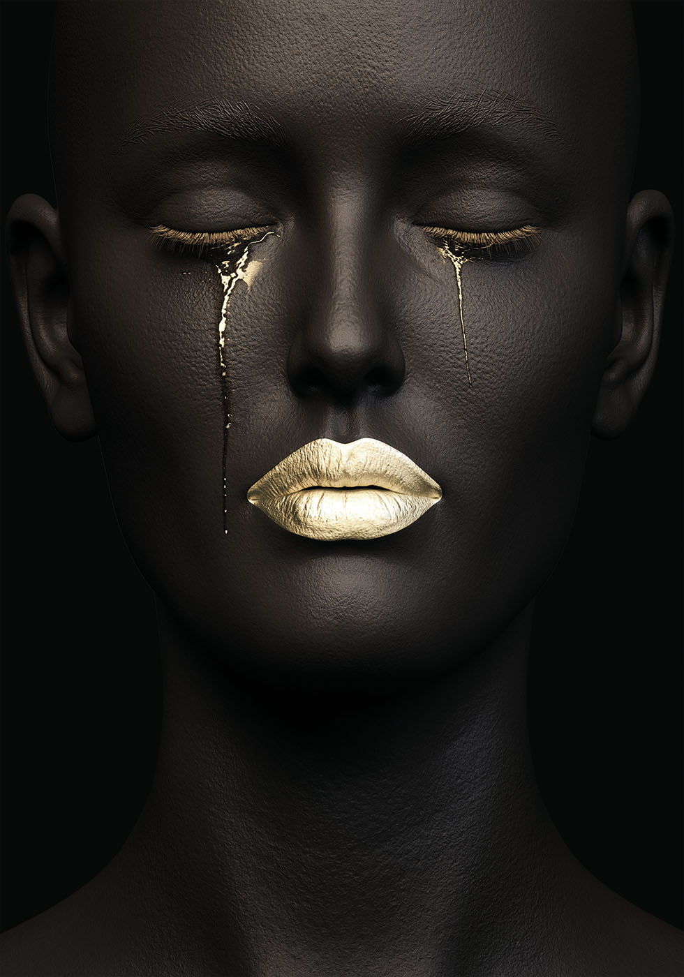 Golden Tears Portrait Plakat - Posterbox.dk