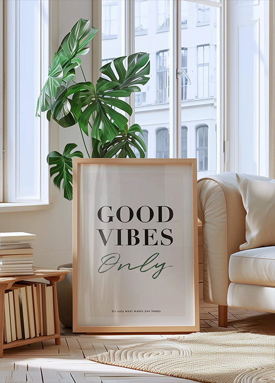 Good Vibes Only, Inspirational Typography Print Plakat - Posterbox.dk