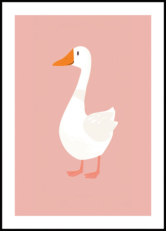 Goose On Pink Plakat - Posterbox.dk