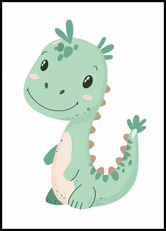 Green Dinosaur Plakat - Posterbox.dk
