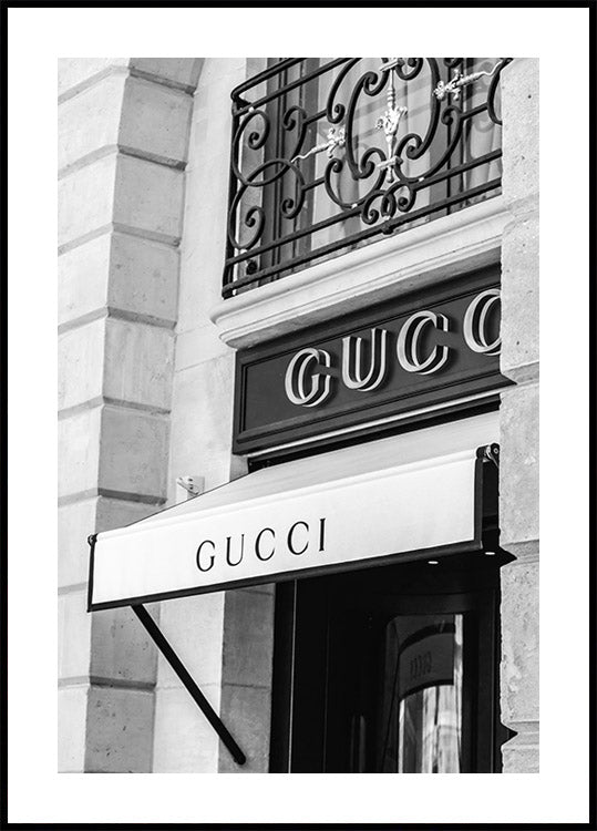 Gucci Boutique Black and White Plakat - Posterbox.dk