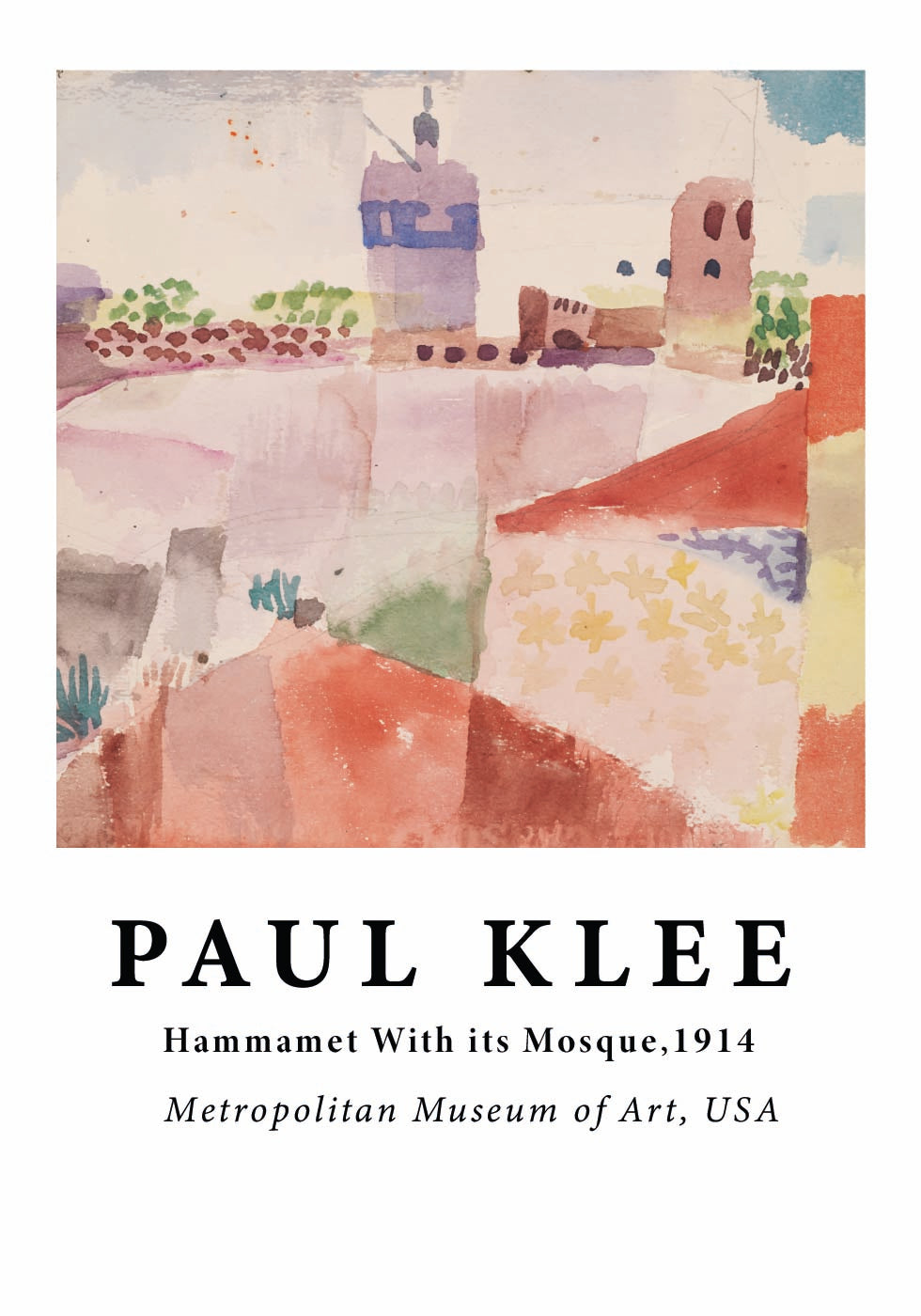 Hammamet with its Mosque, colorful abstract Tunisia Plakat - Posterbox.dk