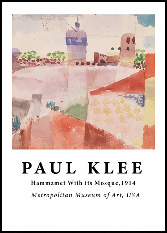 Hammamet with its Mosque, colorful abstract Tunisia Plakat - Posterbox.dk