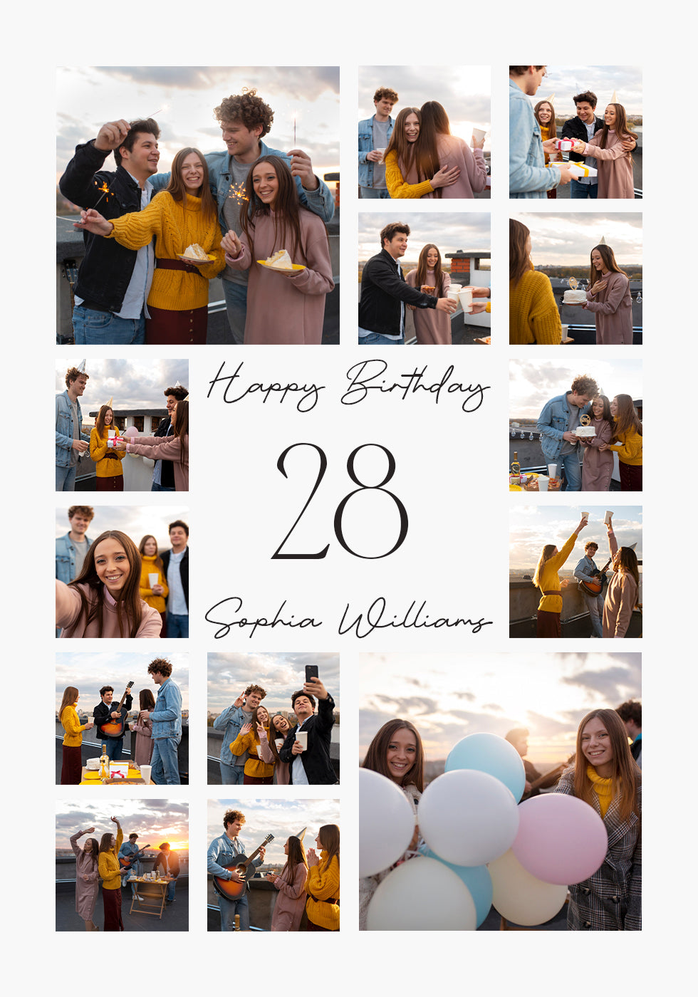 Happy Birthday Personalized Plakat - Posterbox.dk