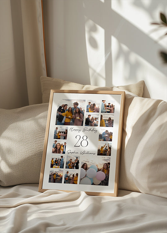 Happy Birthday Personalized Plakat - Posterbox.dk