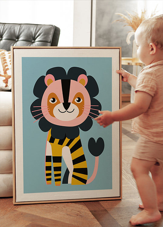 Happy Lion Plakat - Posterbox.dk