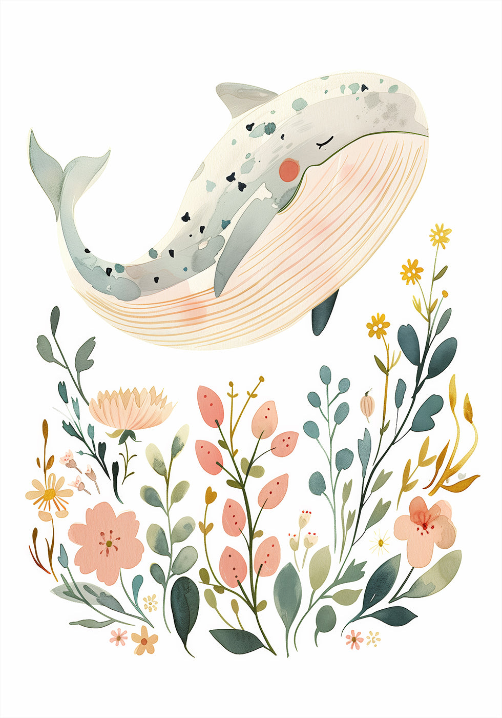 Happy Whale Plakat - Posterbox.dk