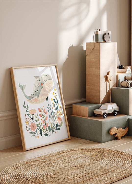 Happy Whale Plakat - Posterbox.dk