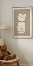 Happy White Cat Plakat - Posterbox.dk