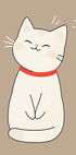 Happy White Cat Plakat - Posterbox.dk