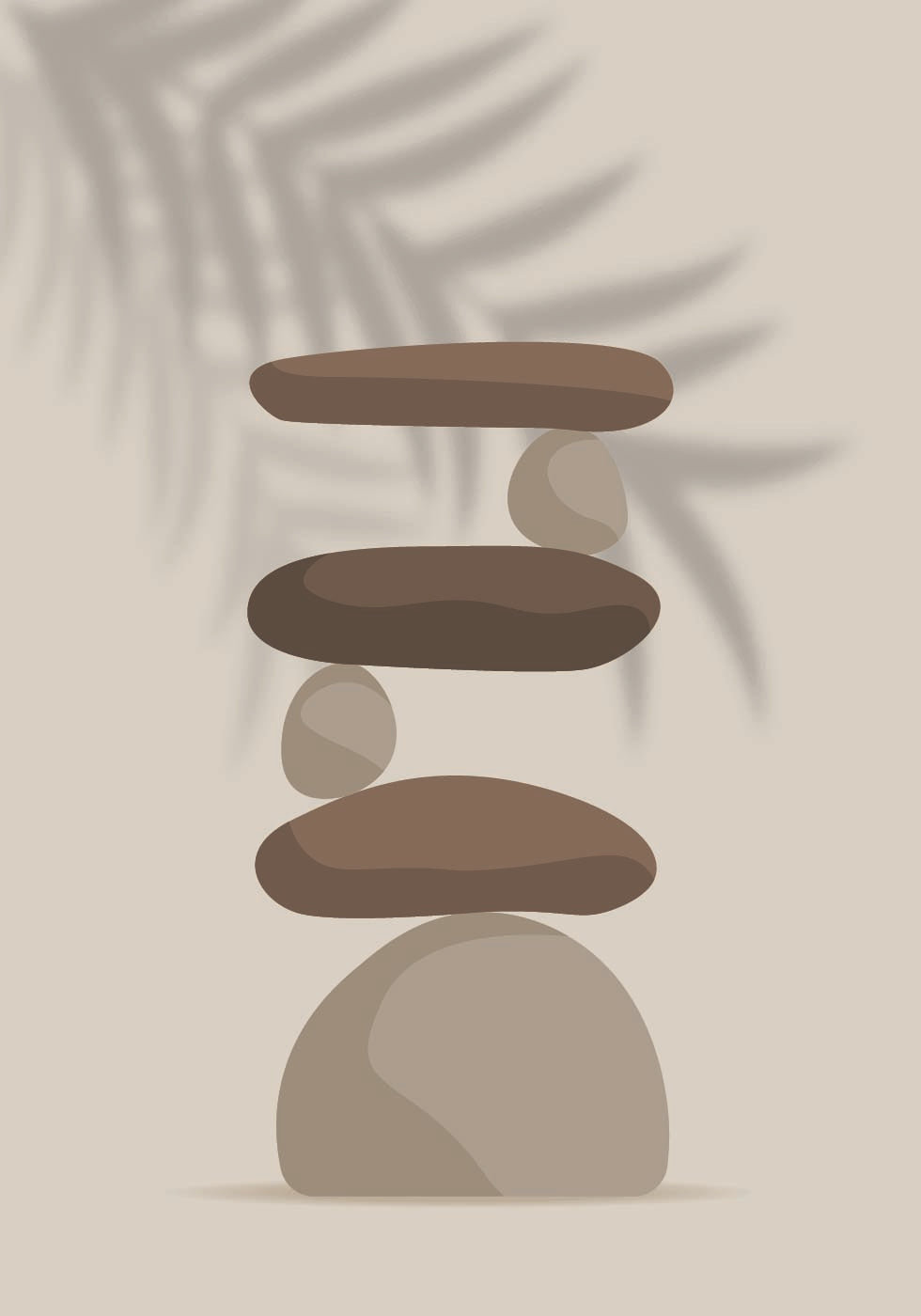 Harmony 2, Zen Balancing Stones and Shadow Plakat - Posterbox