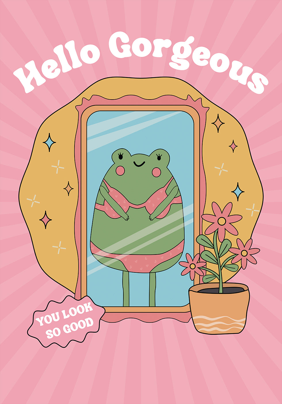 Hello Gorgeous Frog Plakat - Posterbox.dk