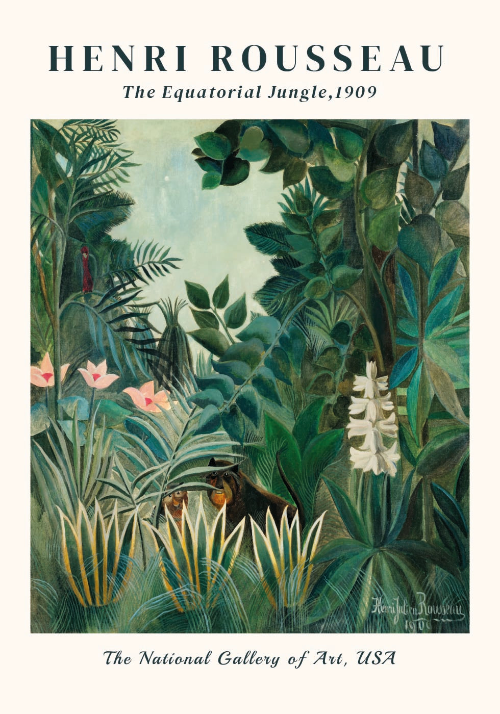 Henri Rousseau - The Equatorial Jungle Plakat - Posterbox.dk
