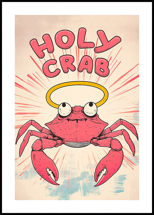 Holy Crab, Halo Crab Cartoon Plakat - Posterbox.dk