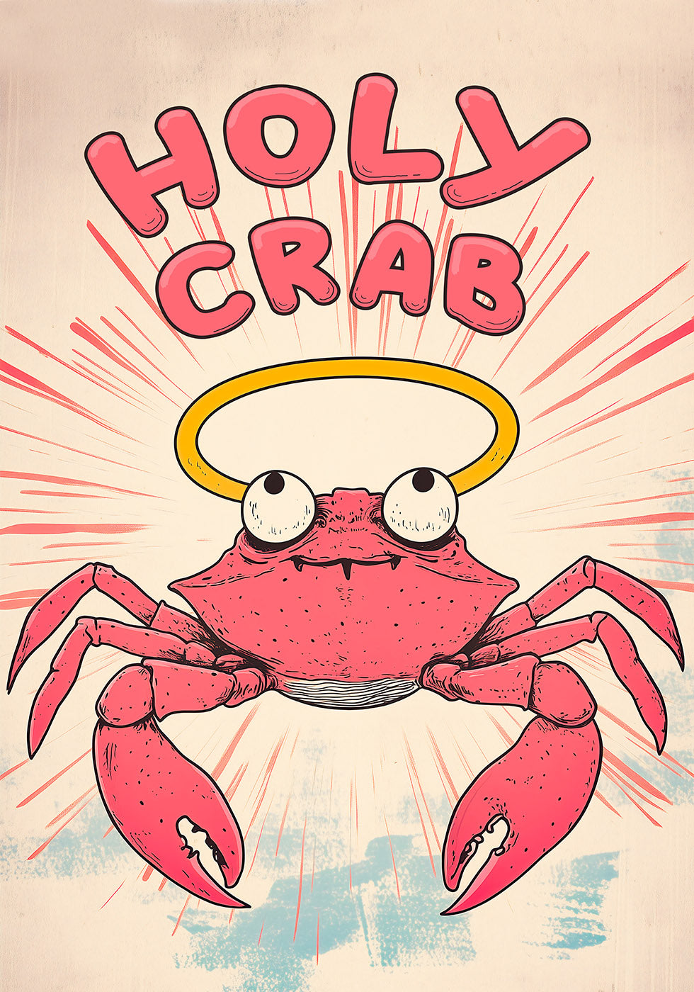 Holy Crab, Halo Crab Cartoon Plakat - Posterbox.dk