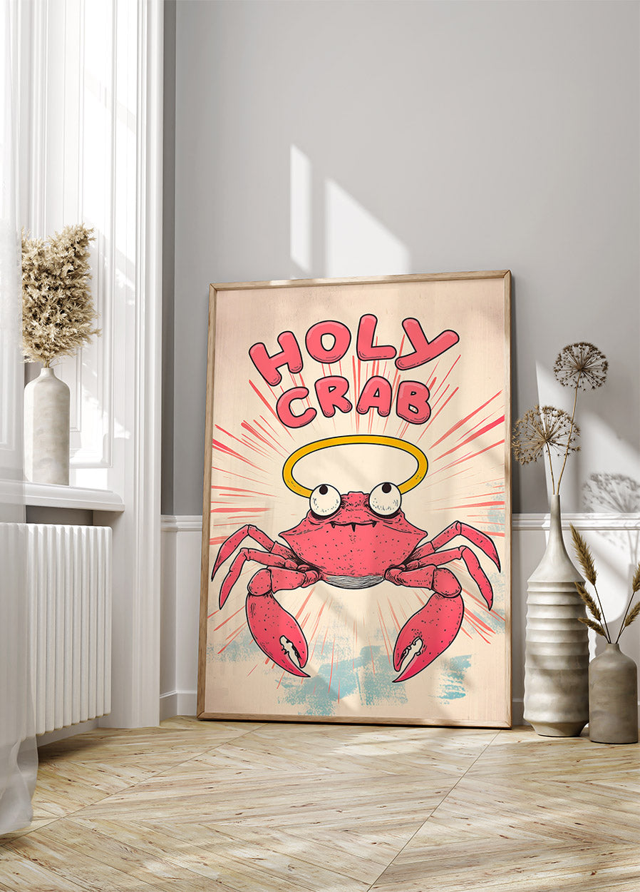 Holy Crab, Halo Crab Cartoon Plakat - Posterbox.dk