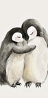 Hugging Baby Penguins Plakat - Posterbox.dk
