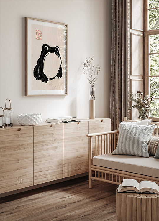 Japanese Frog Ink Art Plakat - Posterbox.dk