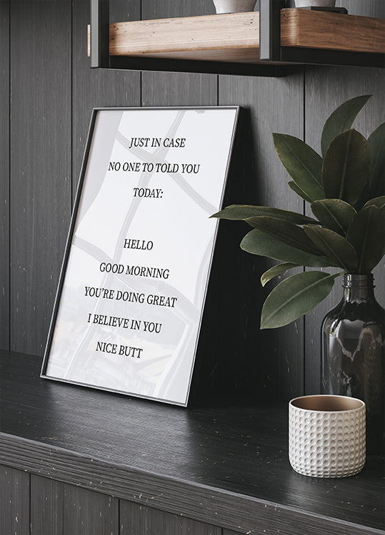 Just In Case motivation Plakat - Posterbox.dk