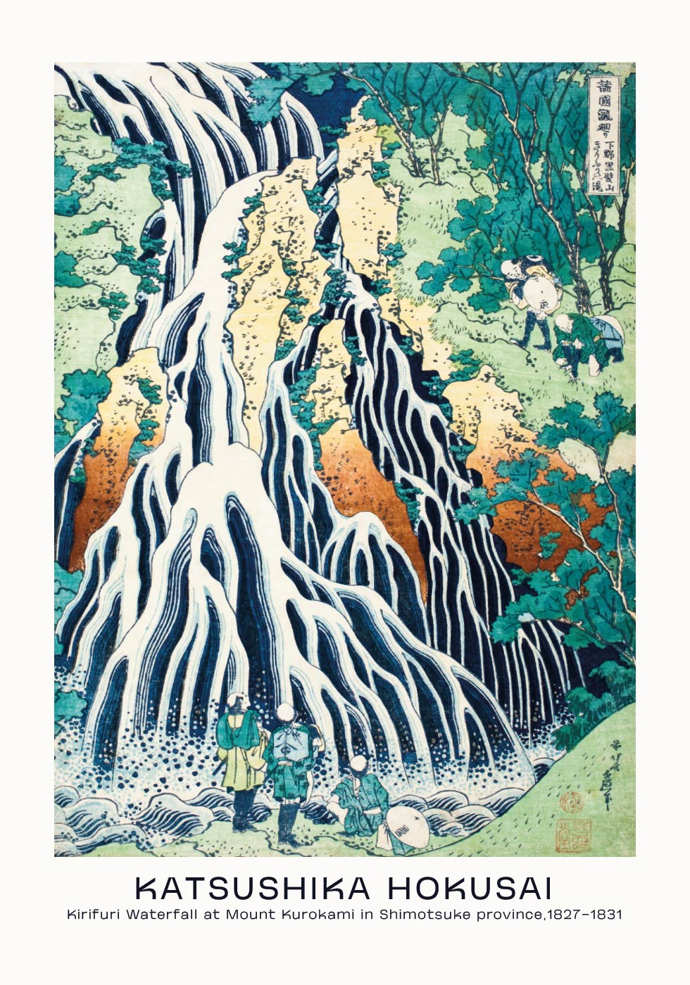 Katsushika Hokusai - Kirifuri Waterfall at Mount Kurokami Plakat - Posterbox.dk