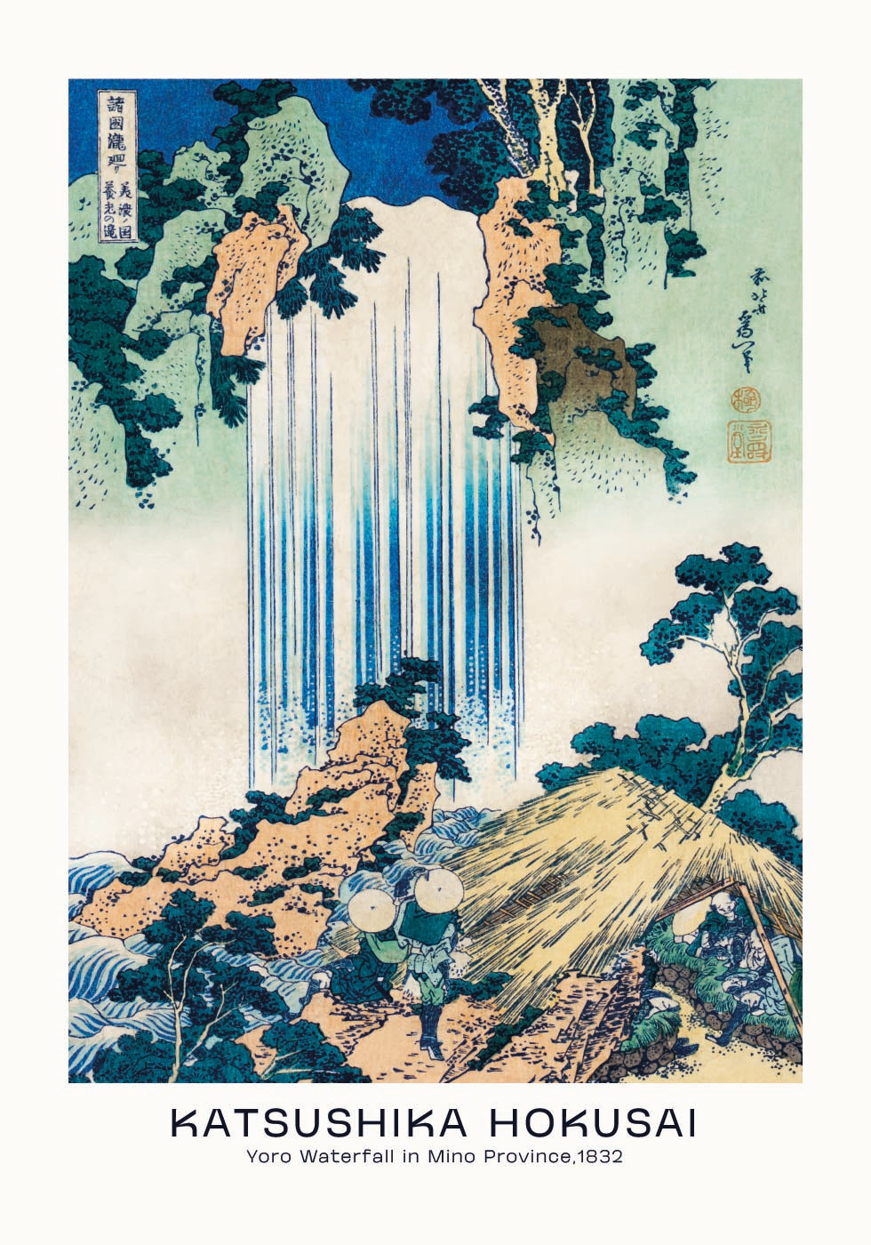 Katsushika Hokusai - Yoro Waterfall in Mino Province Plakat - Posterbox.dk