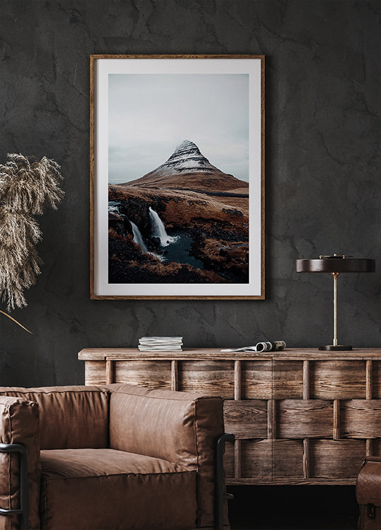 Kirkjufell Mountain and Waterfalls Plakat - Posterbox.dk