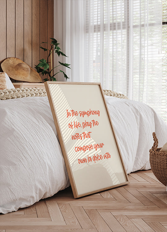 La Dolce Vita Symphony, Inspirational Quote Plakat - Posterbox.dk