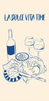 La Dolce Vita Time Print, Wine and Cheese Platter Plakat - Posterbox.dk