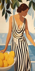 Lemon Lady, Striped Dress, Coastal Glamour Plakat - Posterbox.dk