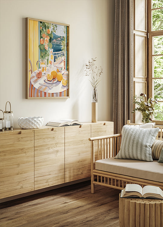 Lemon Morning on the Terrace, Mediterranean Summer Plakat - Posterbox.dk